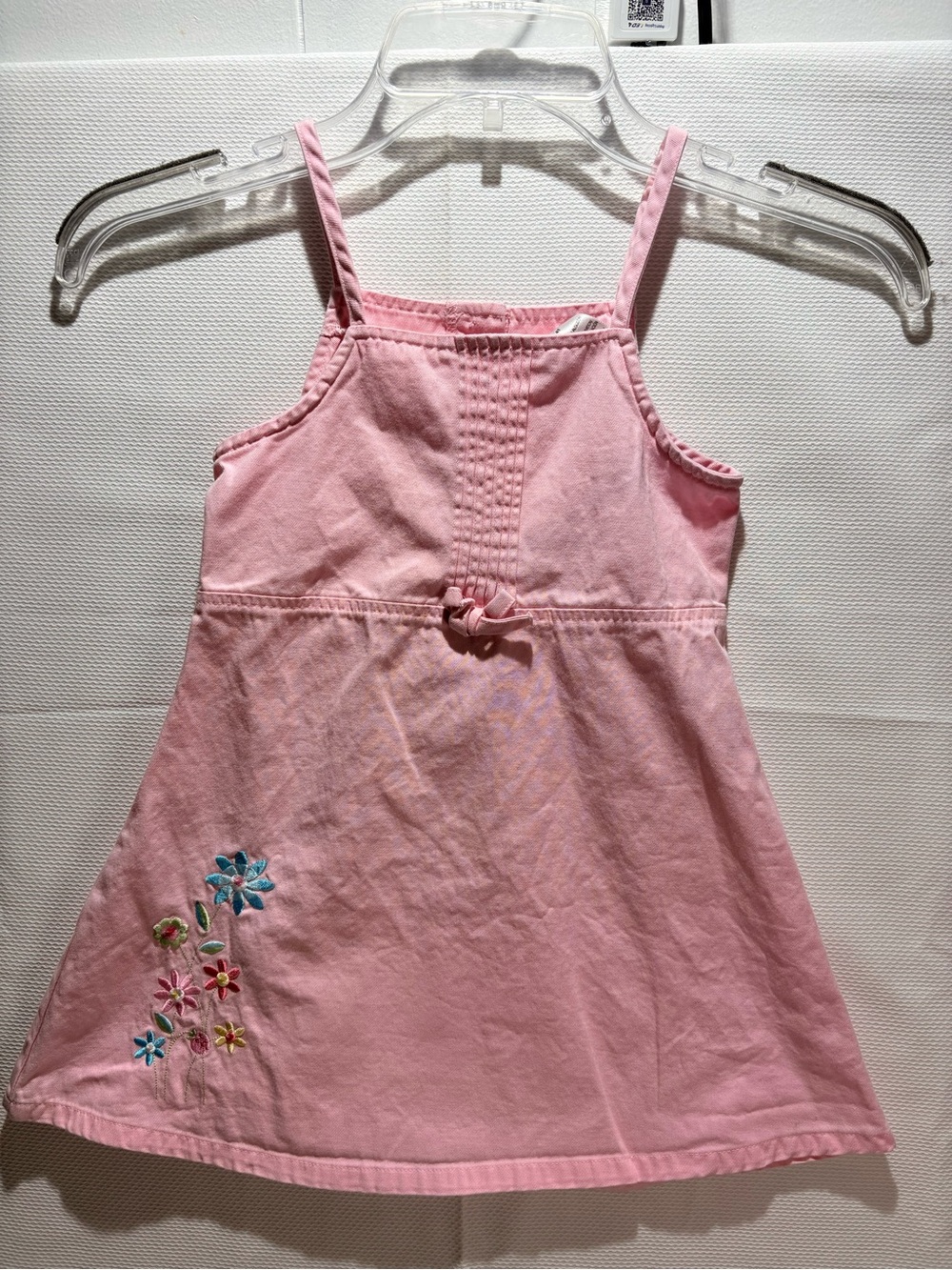 Wonderkids Pink Sleeveless Embroidered Tank Dress